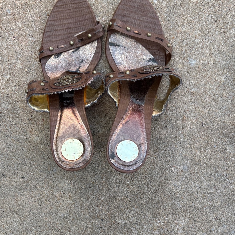Liliana Brown Studded Sandals- SZ10